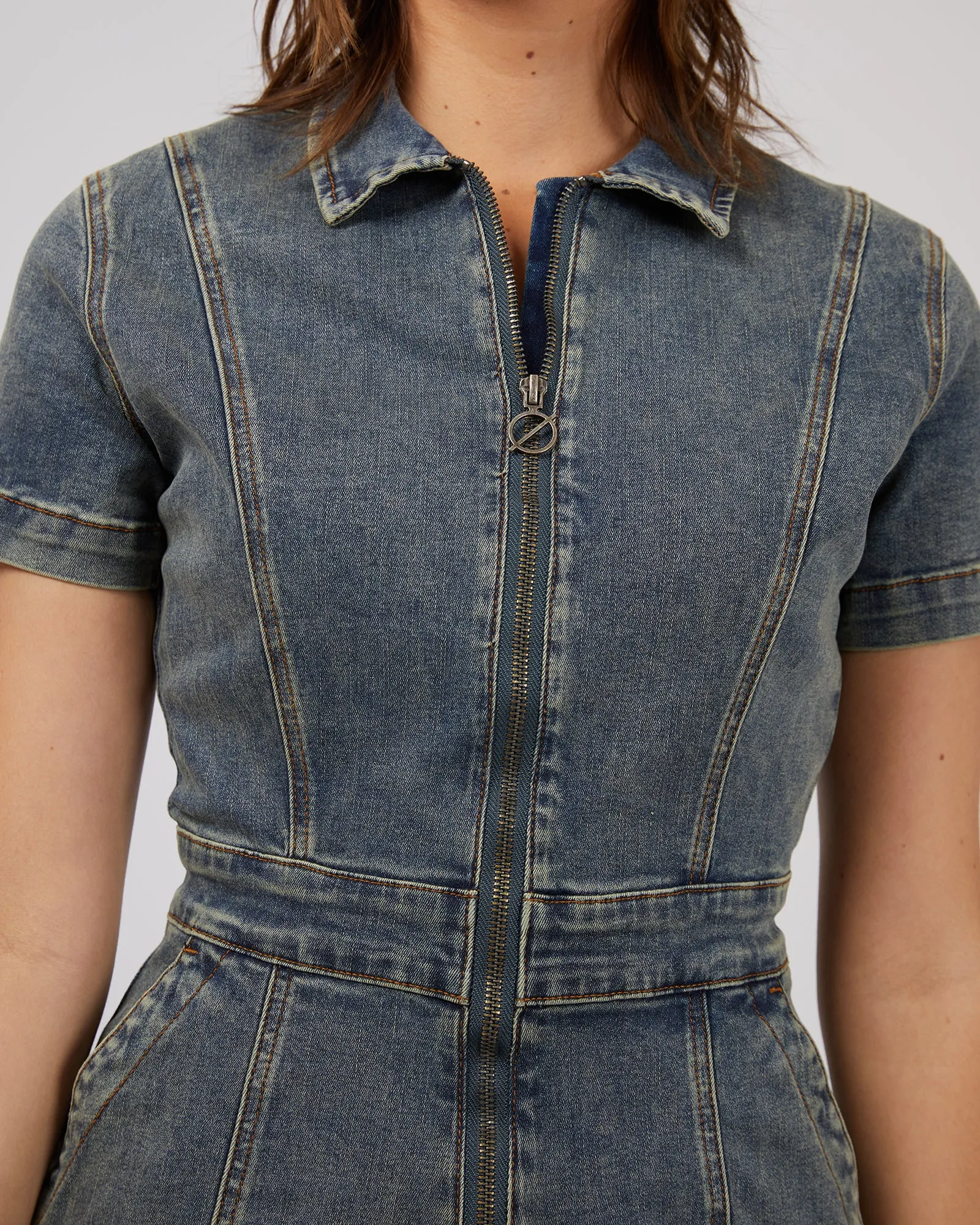 Boston Playsuit Dirty Denim
