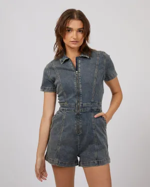 Boston Playsuit Dirty Denim