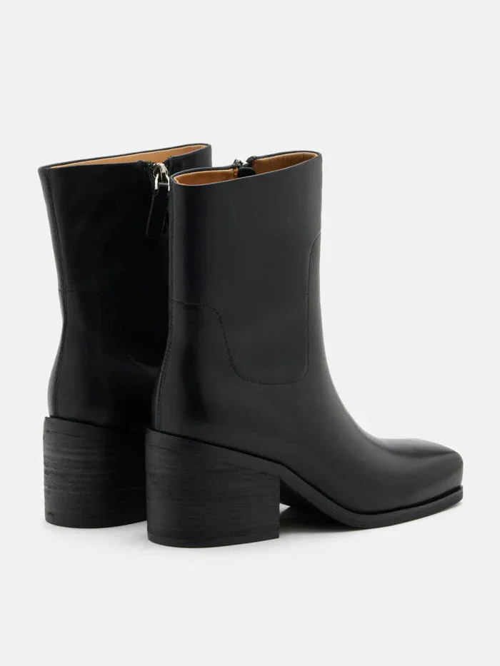 Eden Square Toe Leather Ankle Boots