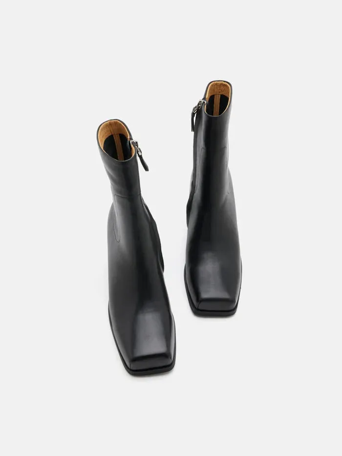Eden Square Toe Leather Ankle Boots