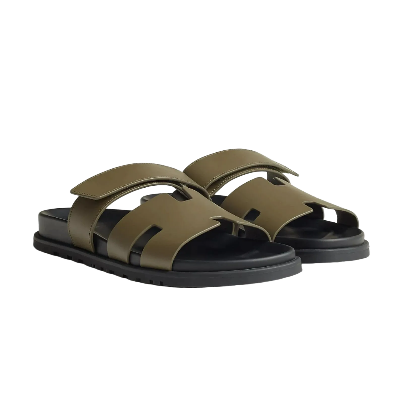 Hermes Chypre Sandals "Green Toundra"