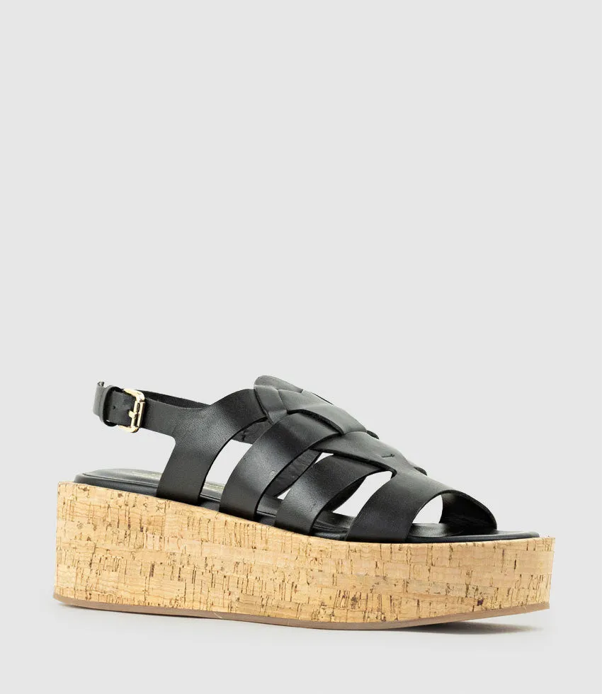 LYNARA Strappy Sandal on Unit in Black