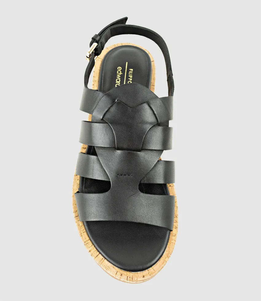 LYNARA Strappy Sandal on Unit in Black