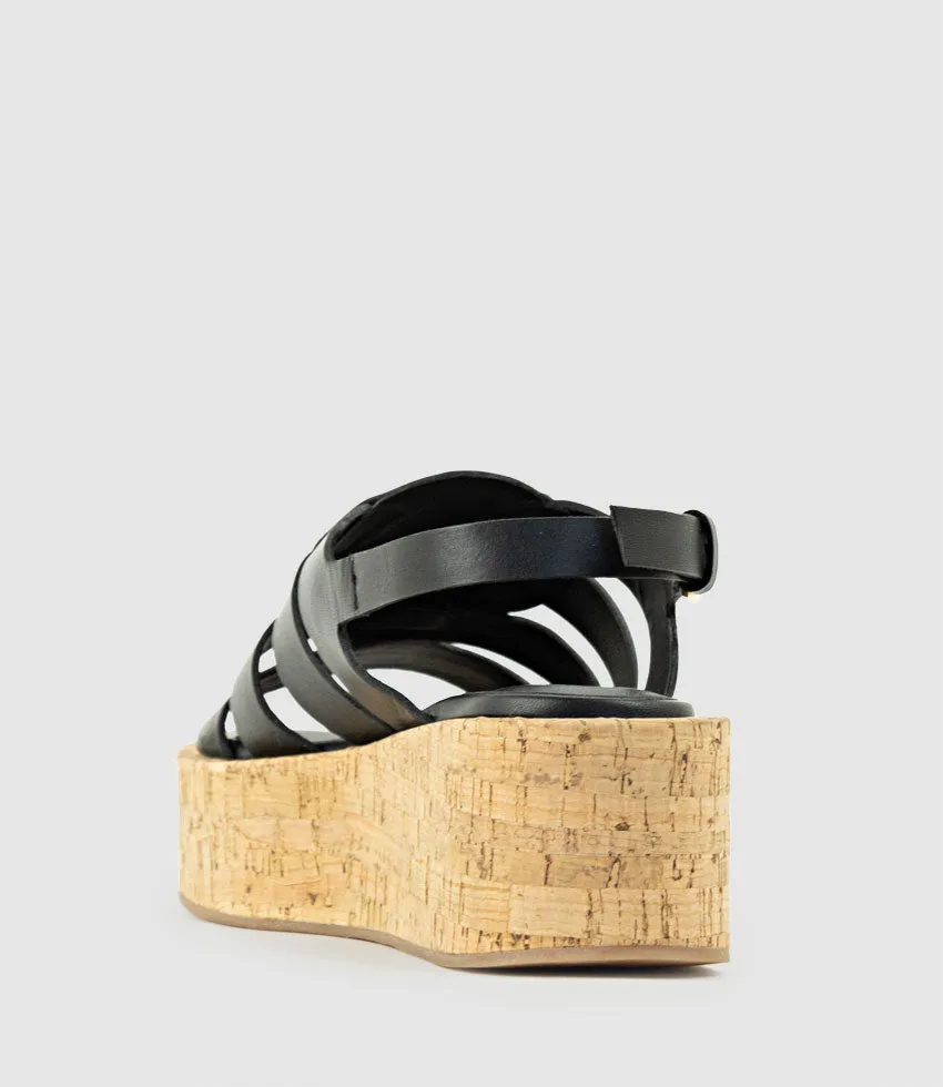 LYNARA Strappy Sandal on Unit in Black