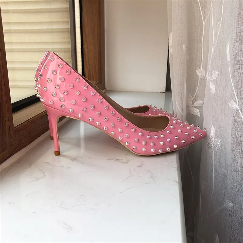Punk and Chic Pointed Toe High Heel Shoes with Studs