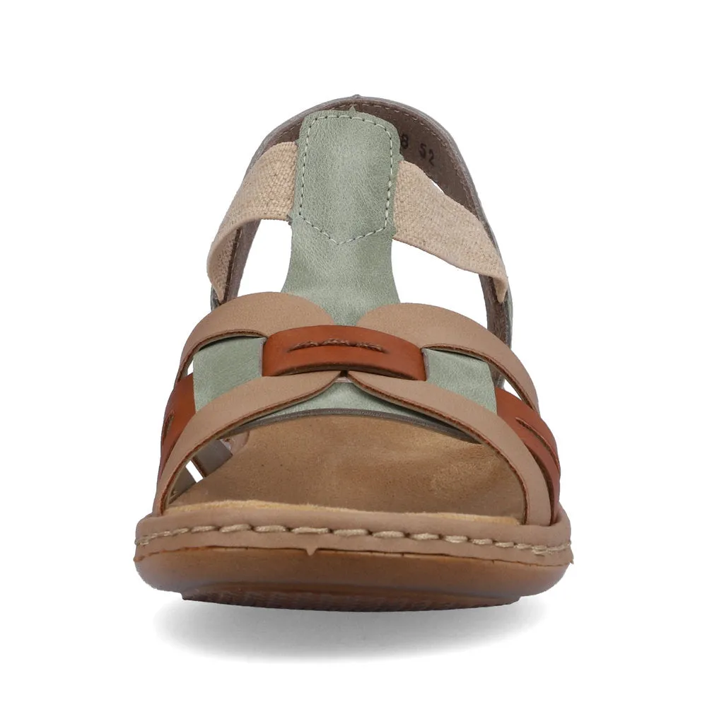 Rieker Ladies Elastic Side Strap Flat Sandal