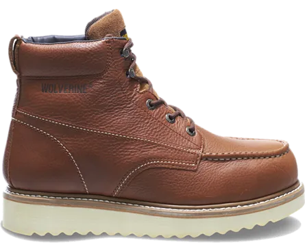 Wolverine W08289 Men's 6" Moc-Toe Steel-Toe EH Work Boot - Brown